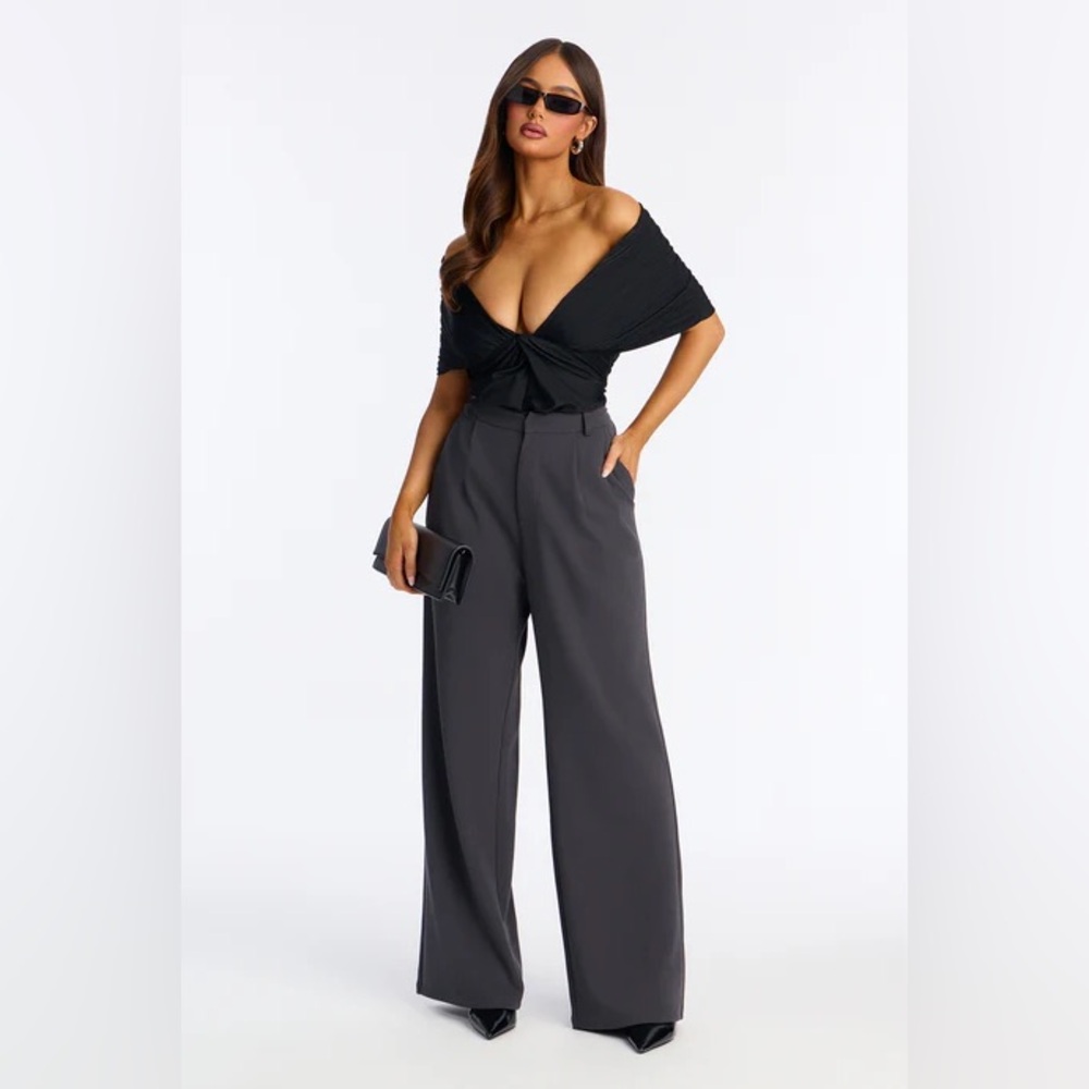 True Rival Ruched Off Shoulder Bodysuit - Black